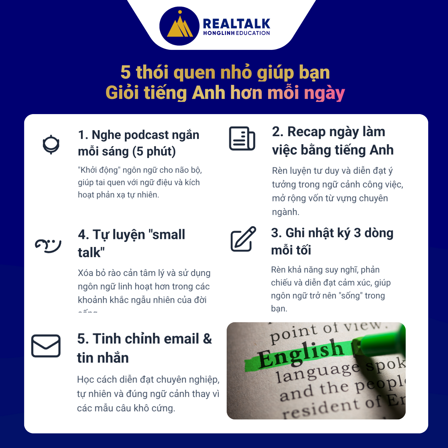 5 thói quen nhỏ giúp bạn giỏi tiếng Anh hơn mỗi ngày mà không cần học quá nhiều